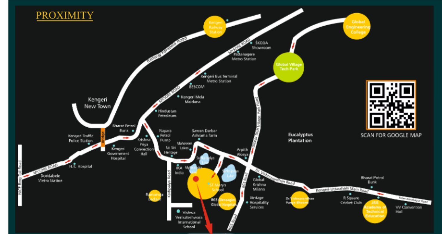 Elite Brookvale proximity map for Uttarahalli-Kengeri Main Road