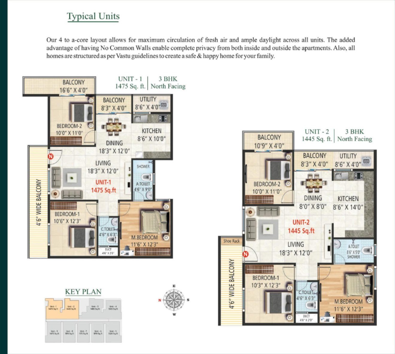 Elite Brookvale Unit 1 and Unit 2 floor plans