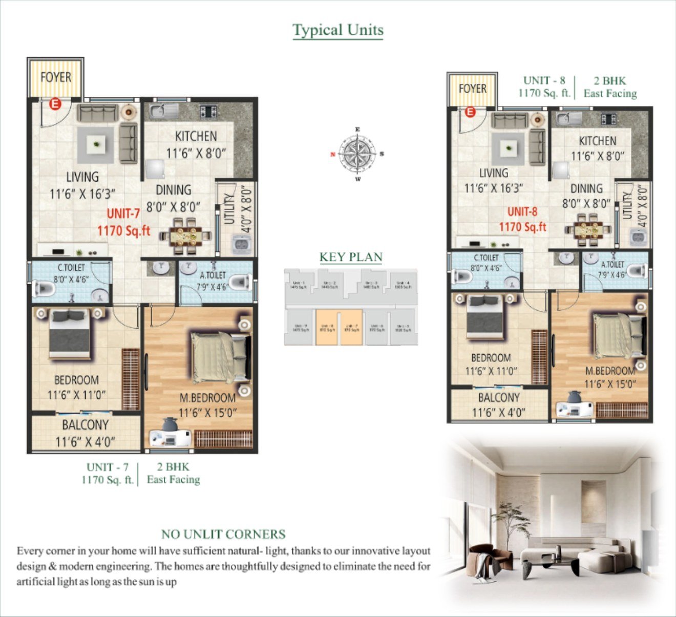 Elite Brookvale Unit 7 and Unit 8 floor plans
